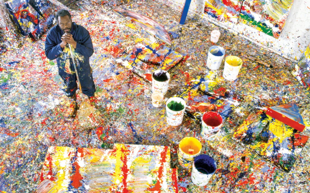 Gilliam in his U Street studio, Washington, D.C., 1990.