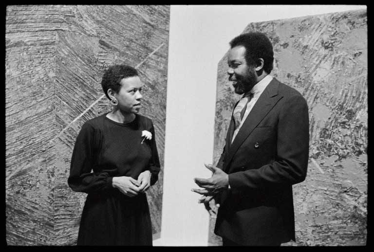 Gilliam and Mary Schmidt Campbell during the exhibition ‘Red and Black to “D””, The Studio Museum in Harlem, New York, New York, 1982
