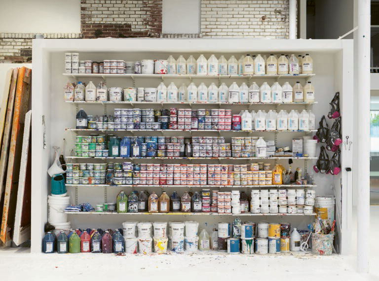 A snapshot of Sam Gilliam's studio.